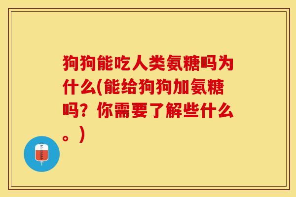 狗狗能吃人类氨糖吗为什么(能给狗狗加氨糖吗？你需要了解些什么。)