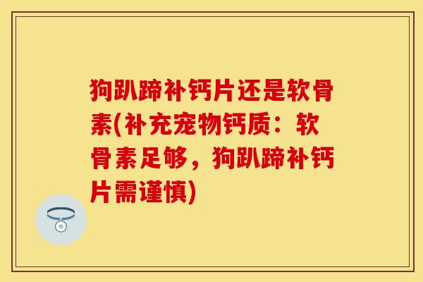 狗趴蹄补钙片还是软骨素(补充宠物钙质：软骨素足够，狗趴蹄补钙片需谨慎)