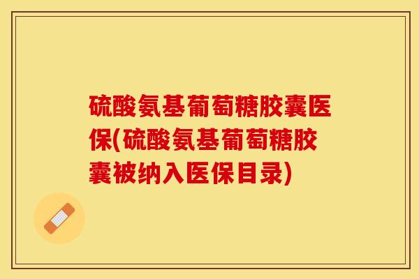 硫酸氨基葡萄糖胶囊医保(硫酸氨基葡萄糖胶囊被纳入医保目录)-第1张图片-关节保镖