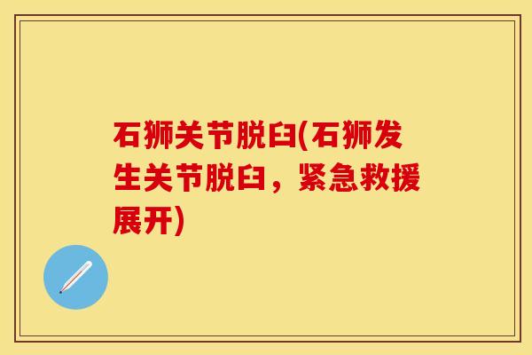 石狮关节脱臼(石狮发生关节脱臼，紧急救援展开)