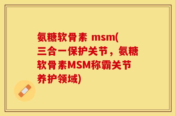 氨糖软骨素 msm(三合一保护关节，氨糖软骨素MSM称霸关节养护领域)