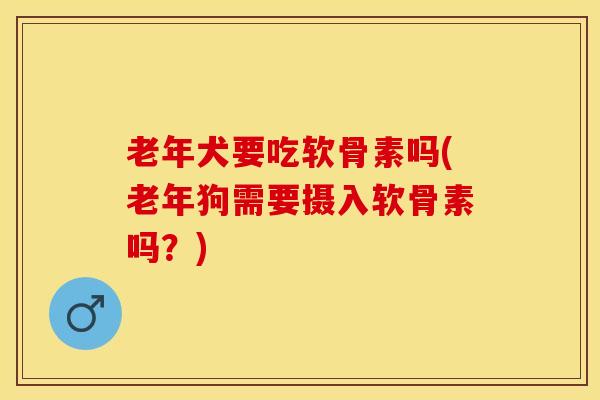 老年犬要吃软骨素吗(老年狗需要摄入软骨素吗？)