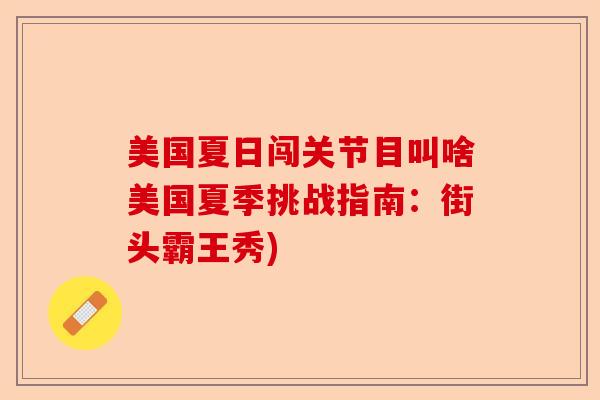 美国夏日闯关节目叫啥美国夏季挑战指南：街头霸王秀)