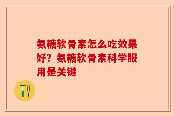 氨糖软骨素怎么吃效果好？氨糖软骨素科学服用是关键