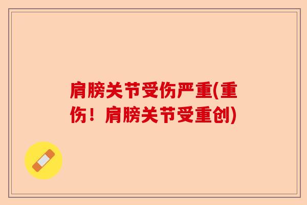 肩膀关节受伤严重(重伤！肩膀关节受重创)